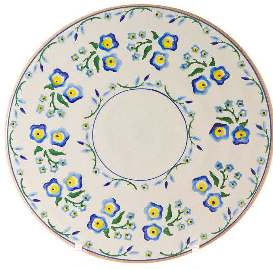 Nicholas Mosse 9" Footed Cake Plate Forget Me Not Clearance