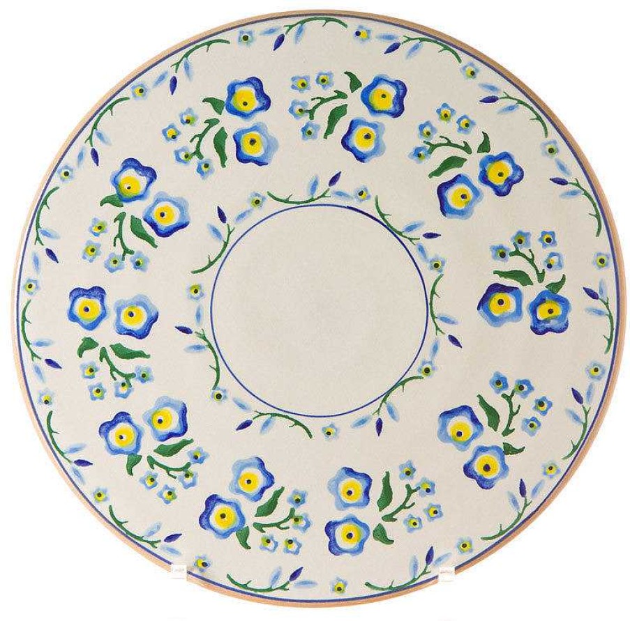 Nicholas Mosse 9" Footed Cake Plate Forget Me Not Clearance