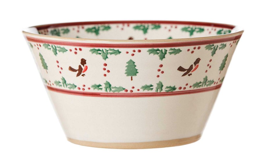 Nicholas Mosse Large Angled Bowl Winter Robin Best