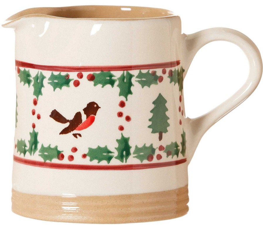 Nicholas Mosse Small Cylinder Jug Winter Robin New