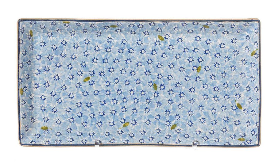 Nicholas Mosse Large Rectangle Plate Lawn Light Blue Clearance