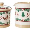 Nicholas Mosse Lidded Sugar Bowl And Small Cylinder Jug Winter Robin Hot