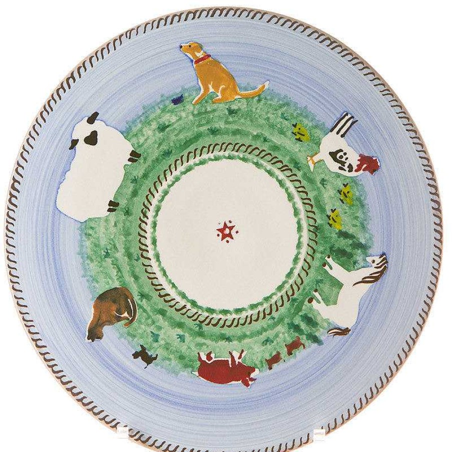 Nicholas Mosse 9" Footed Cake Plate Assorted Animals Best