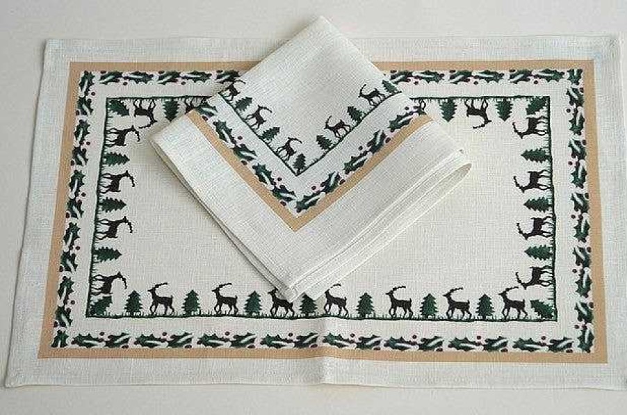 Nicholas Mosse Placemat Reindeer Linen Hot