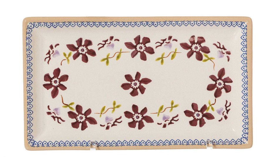 Nicholas Mosse Medium Rectangle Plate Clematis Wholesale