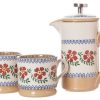 Nicholas Mosse Small Cafetiere & 2 Small Mugs Old Rose Hot