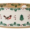 Nicholas Mosse Small Oval Pie Dish Winter Robin Best