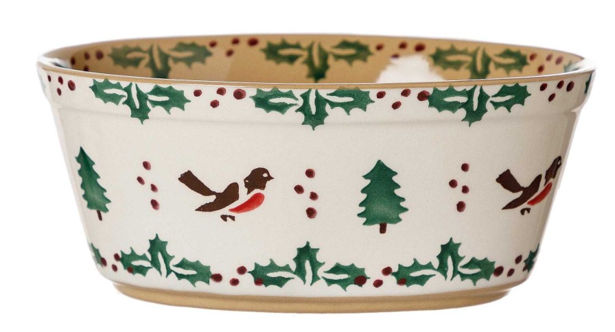 Nicholas Mosse Small Oval Pie Dish Winter Robin Best