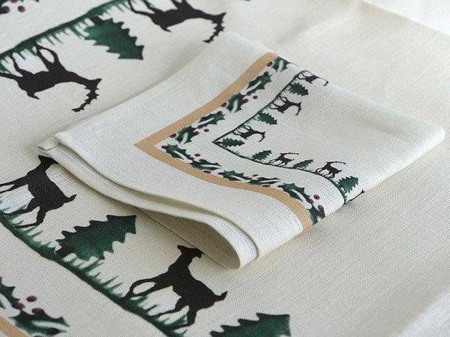 Nicholas Mosse Tablecloth Square Reindeer Linen 40" Wholesale