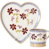 Nicholas Mosse Medium Heart Plate And Small Mug Clematis Clearance