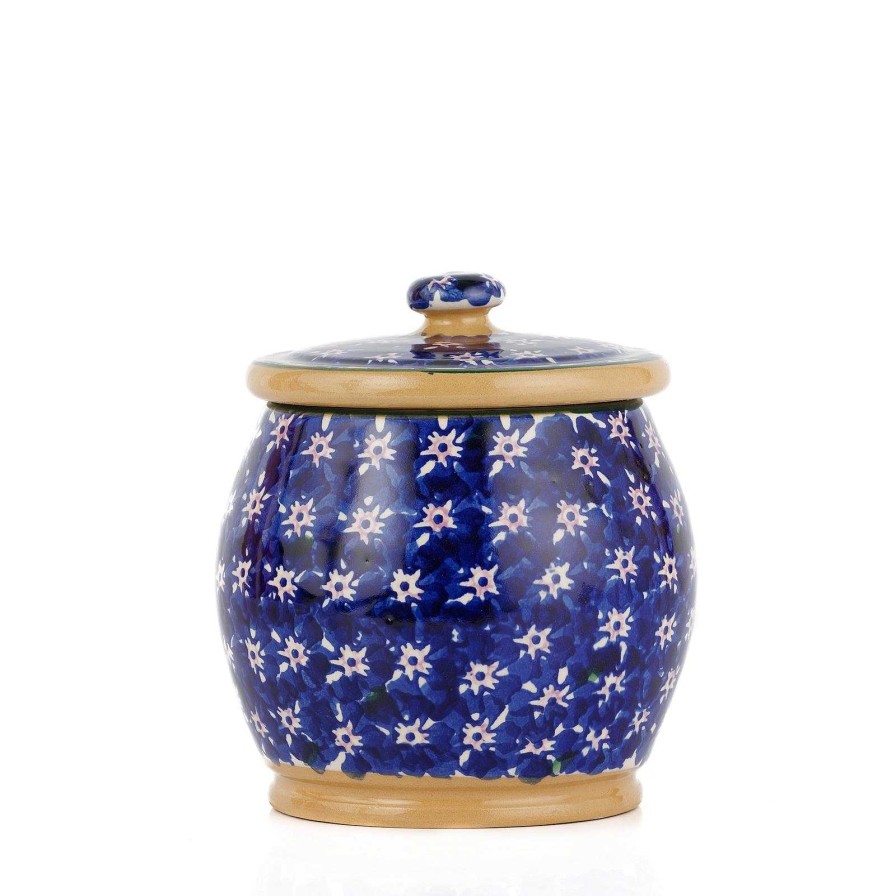 Nicholas Mosse Small Round Lidded Jar Dark Blue Lawn Wholesale