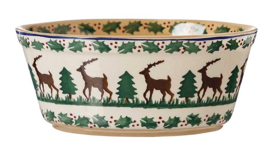 Nicholas Mosse Small Oval Pie Dish Reindeer Clearance