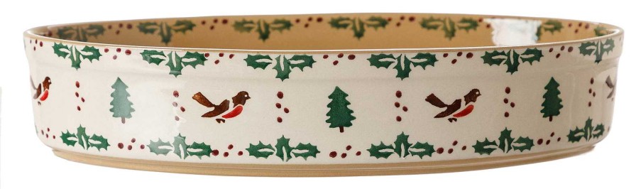 Nicholas Mosse Small Oval Oven Dish Winter Robin Online