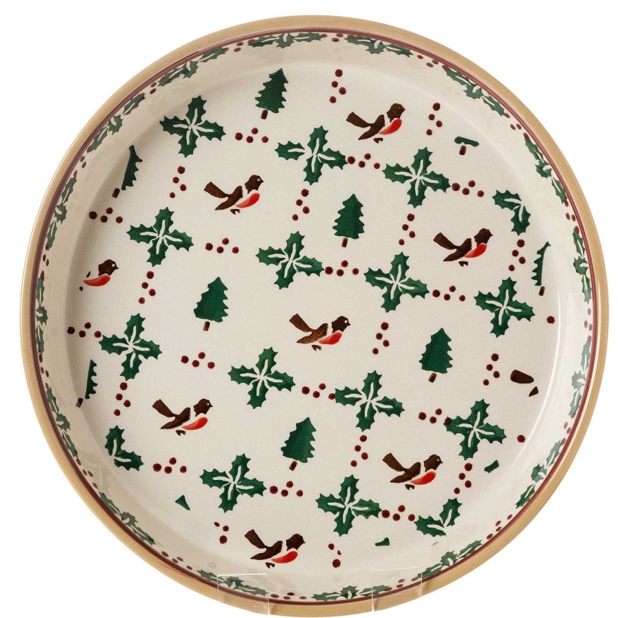 Nicholas Mosse Large Quiche Dish Winter Robin Best