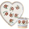 Nicholas Mosse Medium Heart Plate And Small Mug Old Rose Hot