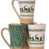 Nicholas Mosse 2 Tall Mugs Reindeer & 2 Tall Mugs Green Lawn Hot