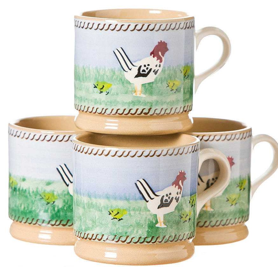 Nicholas Mosse 4 Small Mugs Hen New