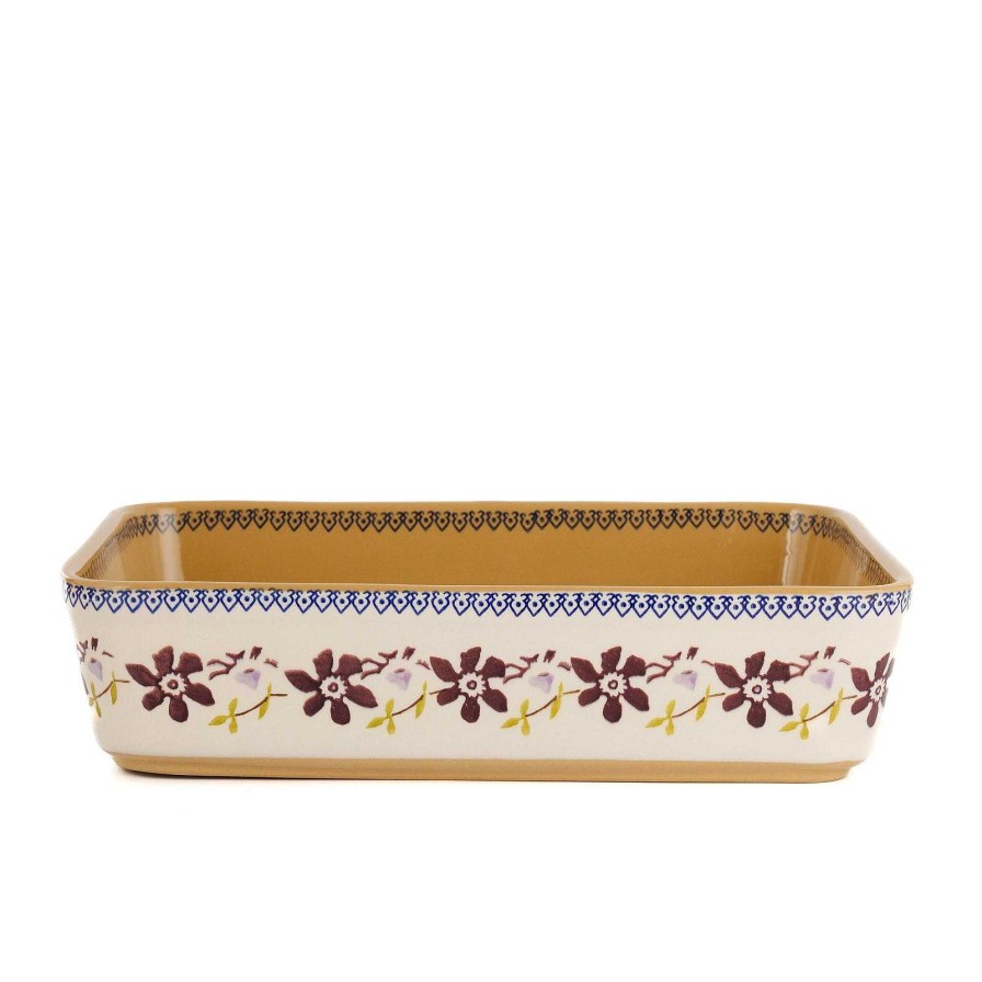 Nicholas Mosse Large Rectangular Oven Dish Clematis Clearance