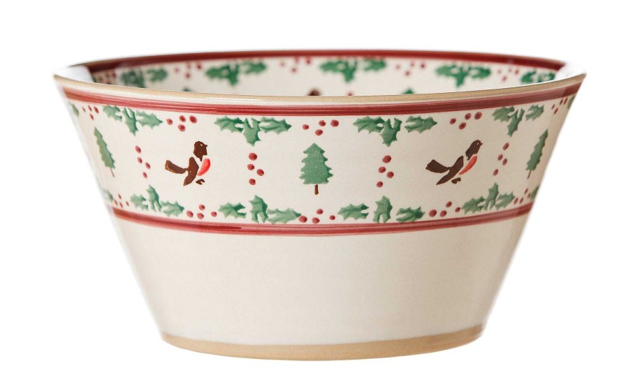 Nicholas Mosse Large Angled Bowl Winter Robin Wholesale