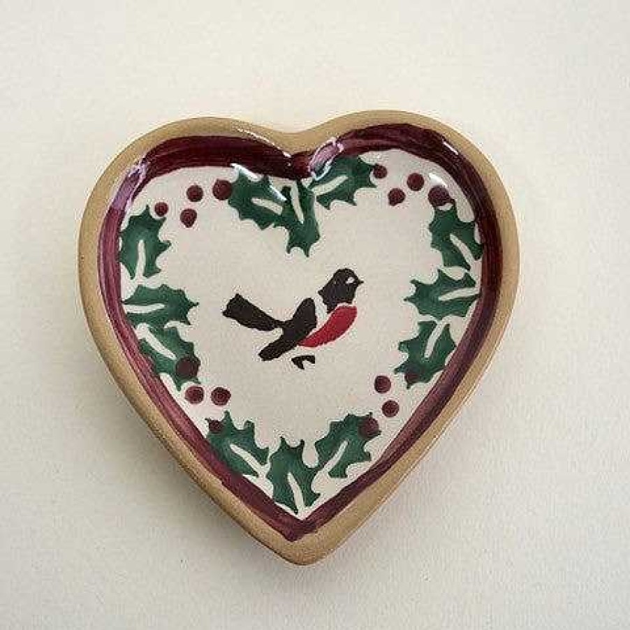 Nicholas Mosse Tiny Heart Plate Winter Robin Online