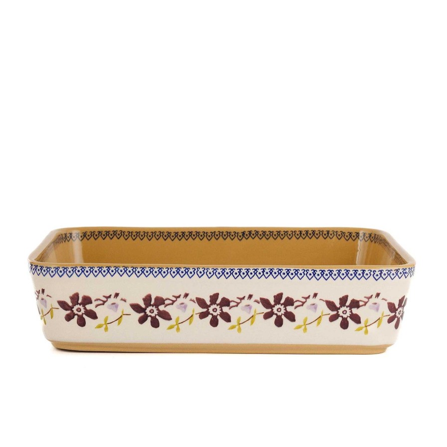 Nicholas Mosse Large Rectangular Oven Dish Clematis Clearance