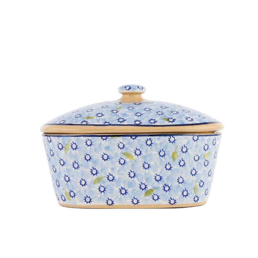 Nicholas Mosse Covered Butterdish Lawn Light Blue Hot