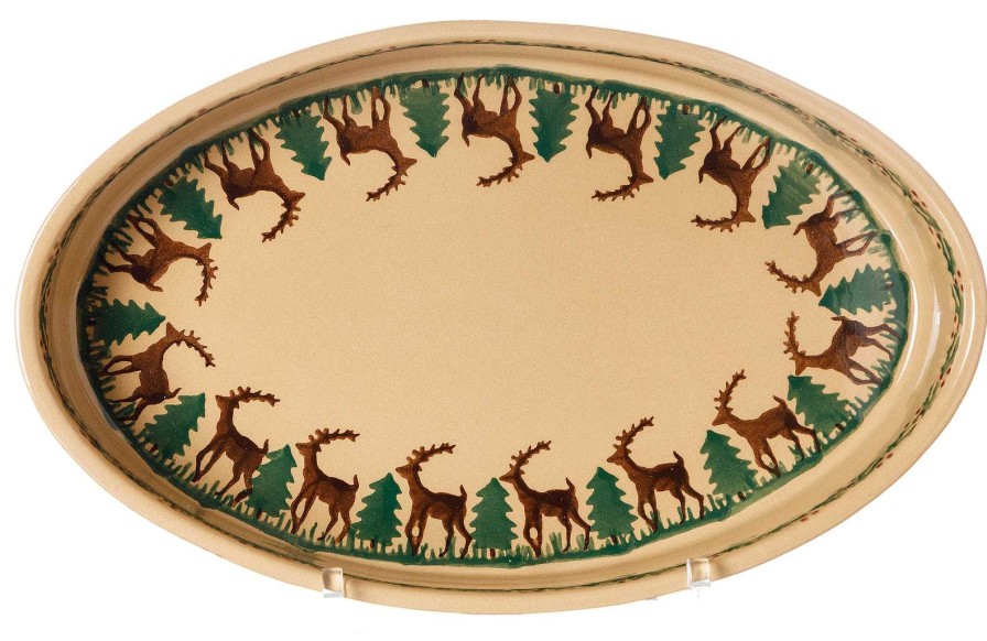 Nicholas Mosse Small Oval Oven Dish Reindeer Wholesale