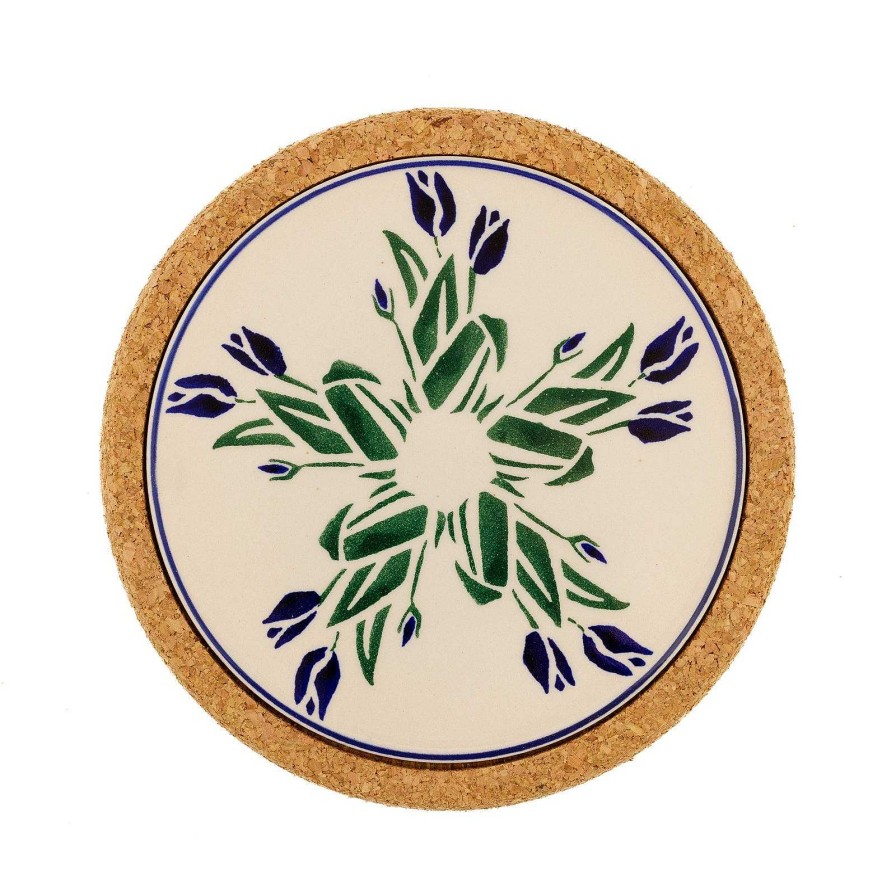 Nicholas Mosse Trivet Round Blue Blooms New