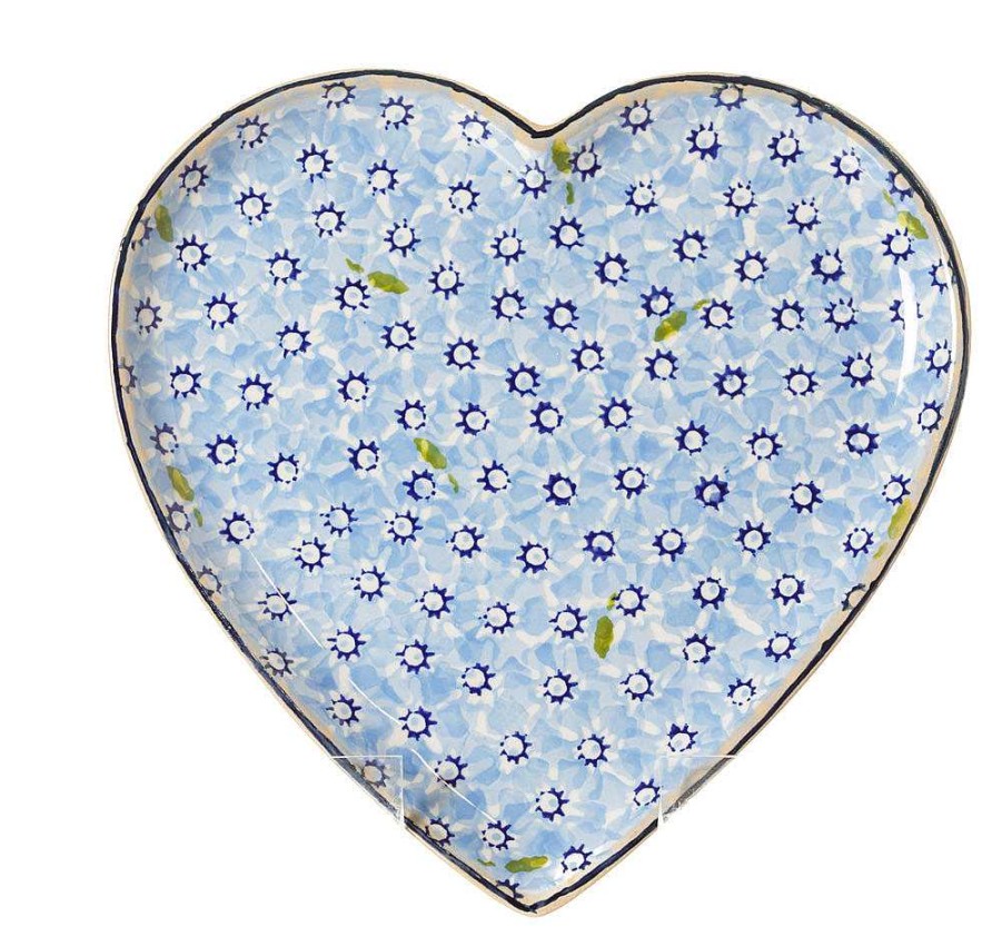 Nicholas Mosse Medium Heart Plate Lawn Light Blue Wholesale