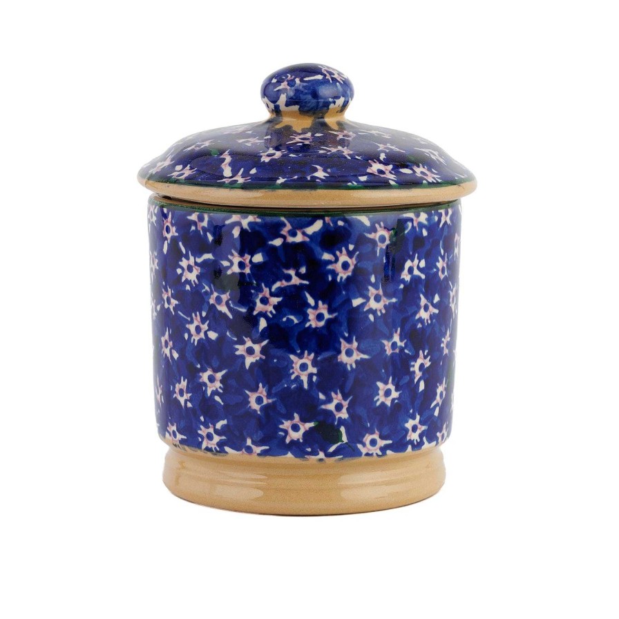 Nicholas Mosse Lidded Sugar Bowl Lawn Dark Blue Clearance