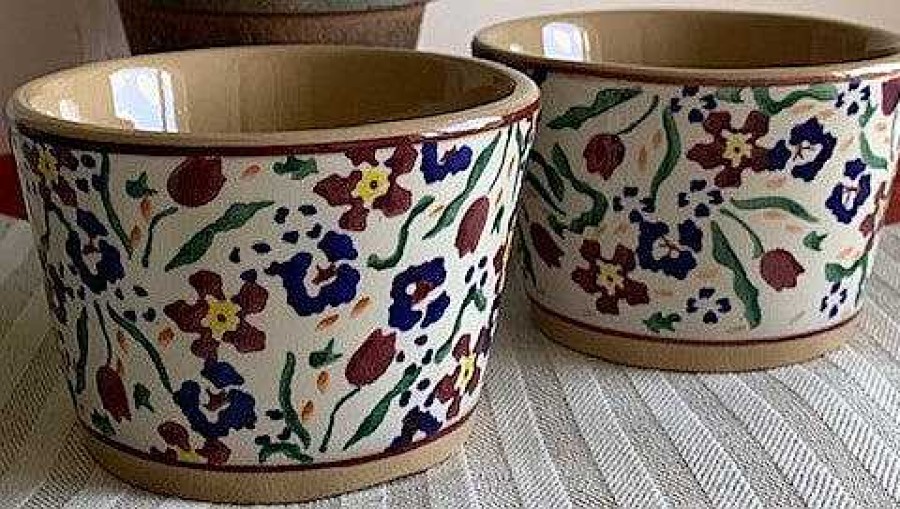 Nicholas Mosse 2 Custard Cups Wild Flower Meadow Clearance